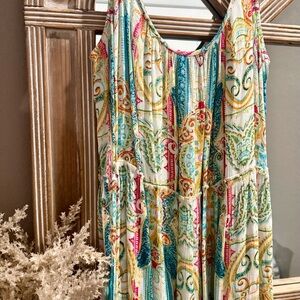 Elan Cream and Multicolor Patterned Dress